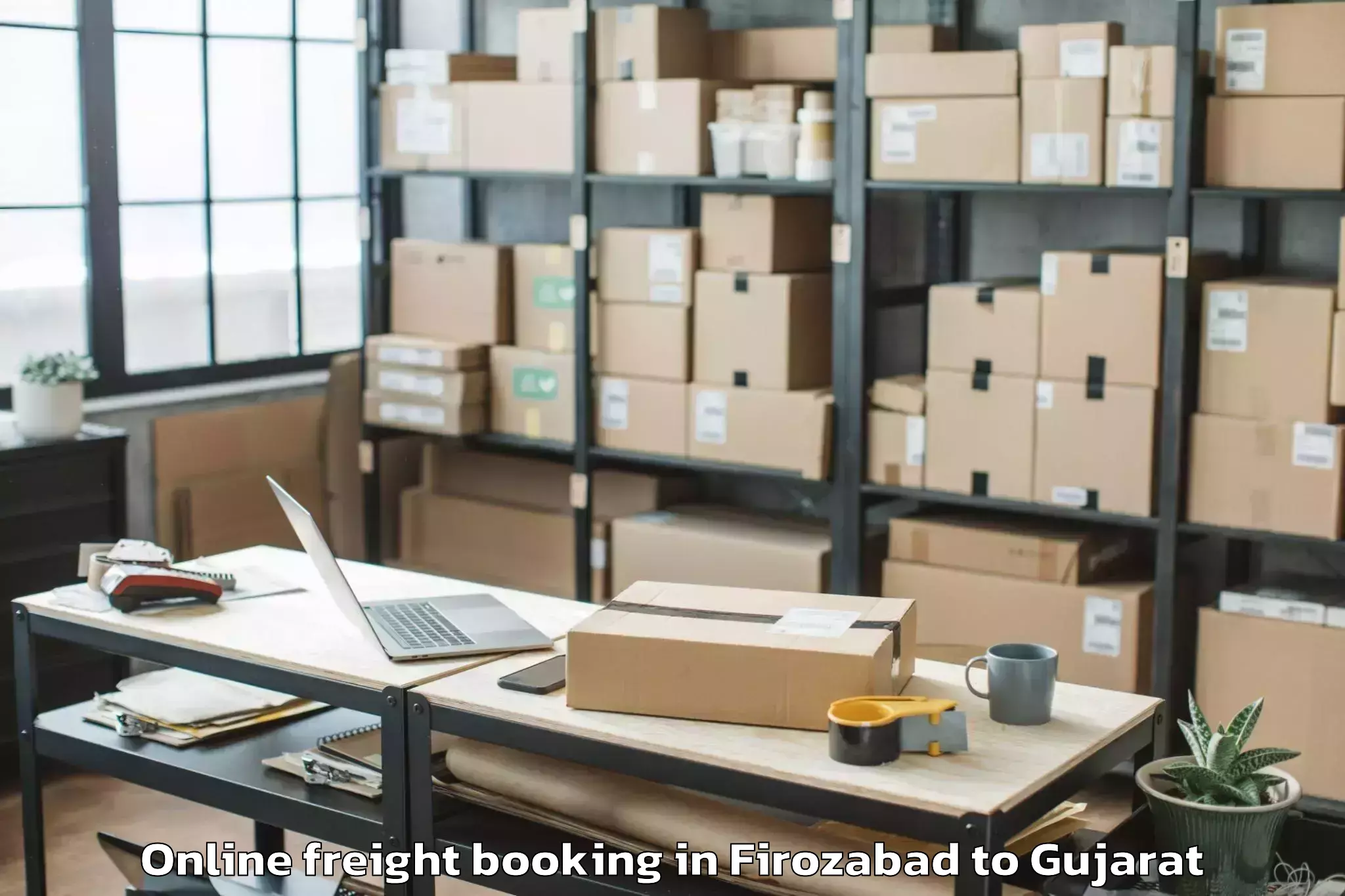 Top Firozabad to Kadodara Online Freight Booking Available